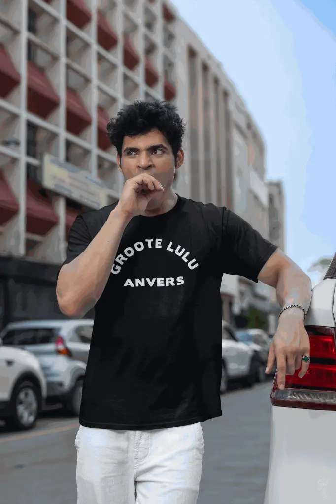 Groote_Lulu_gildan-round-neck-t-shirt-featuring-a-man-with-a-thoughtful-expression-posing-in-a-parking-lot-m39145.webp